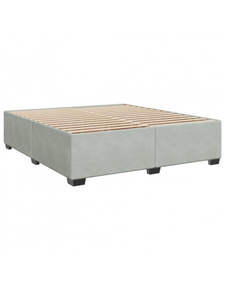 Giroletto a Molle con Materasso Grigio Chiaro 180x200cm Velluto