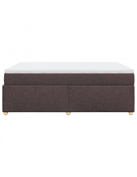 Giroletto a Molle con Materasso Marrone Scuro 160x200cm Tessuto