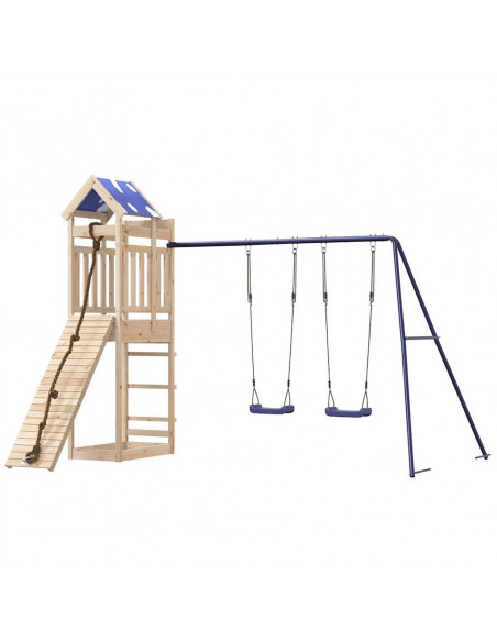 Set da Gioco da Esterno in Legno Massello di Pino