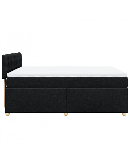 Giroletto a Molle con Materasso Nero 160x200 cm in Tessuto