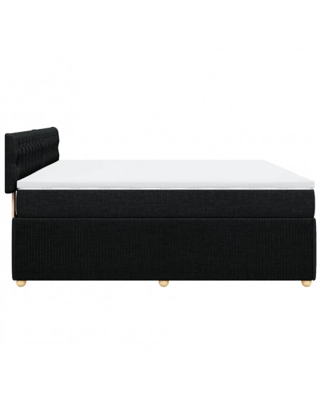 Giroletto a Molle con Materasso Nero 180x200 cm in Tessuto