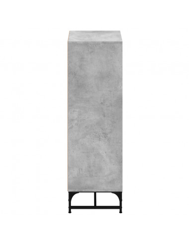Credenza con Ante in Vetro Grigio Cemento 35x37x120 cm