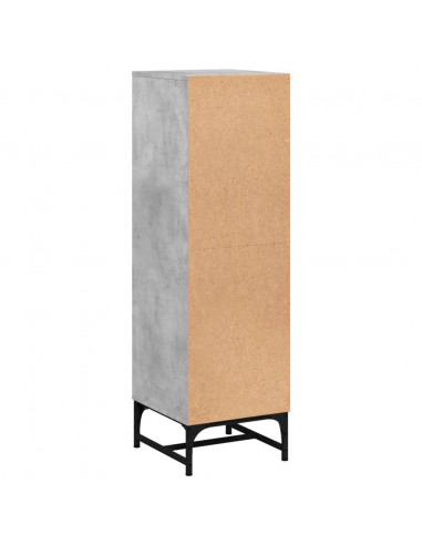 Credenza con Ante in Vetro Grigio Cemento 35x37x120 cm