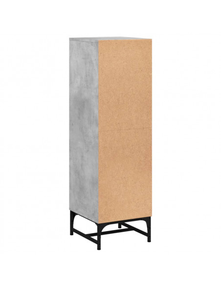 Credenza con Ante in Vetro Grigio Cemento 35x37x120 cm