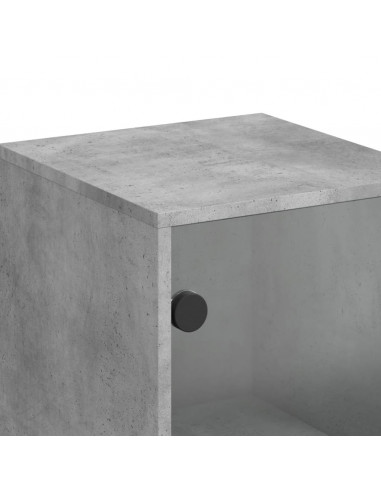 Credenza con Ante in Vetro Grigio Cemento 35x37x120 cm