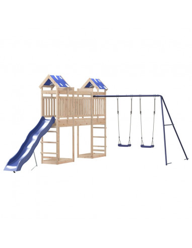 Set da Gioco da Esterno in Legno Massello di Pino