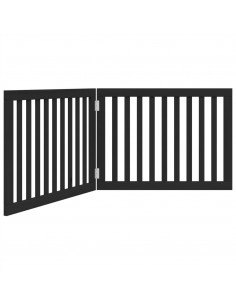 Cancello per Cani Pieghevole 2 Pannelli Nero 160cm Legno Pioppo 2