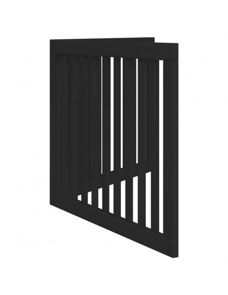 Cancello per Cani Pieghevole 2 Pannelli Nero 160cm Legno Pioppo