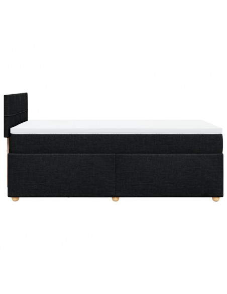 Giroletto a Molle con Materasso Nero 90x200 cm in Tessuto