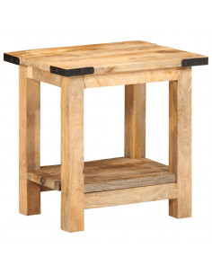 Tavolino 40x30x40 cm in Legno Grezzo Massello di Mango 2