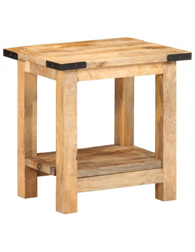 Tavolino 40x30x40 cm in Legno Grezzo Massello di Mango