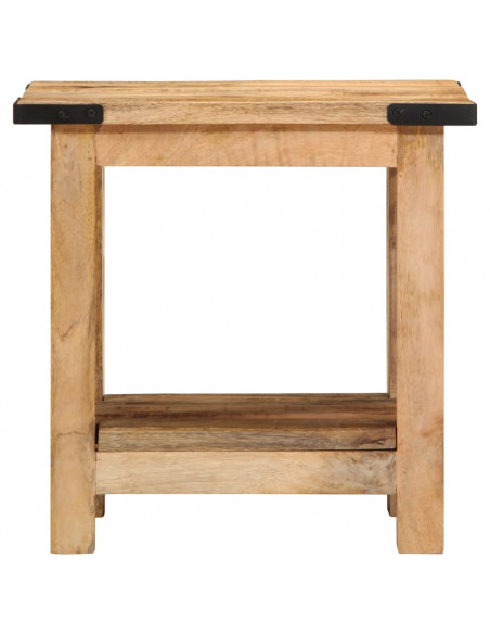 Tavolino 40x30x40 cm in Legno Grezzo Massello di Mango