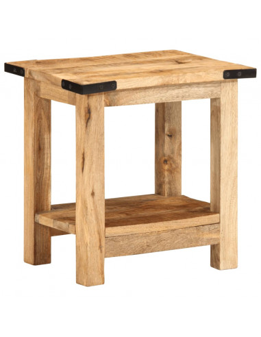 Tavolino 40x30x40 cm in Legno Grezzo Massello di Mango