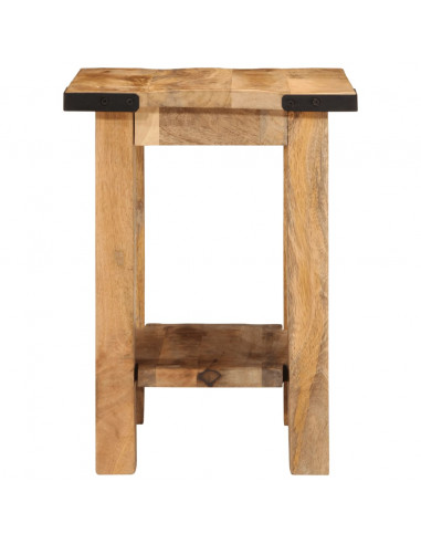 Tavolino 40x30x40 cm in Legno Grezzo Massello di Mango