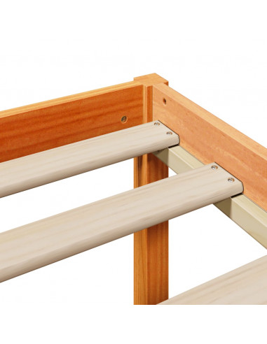 Letto Libreria senza Materasso Marrone Cera 75x190 cm in Pino