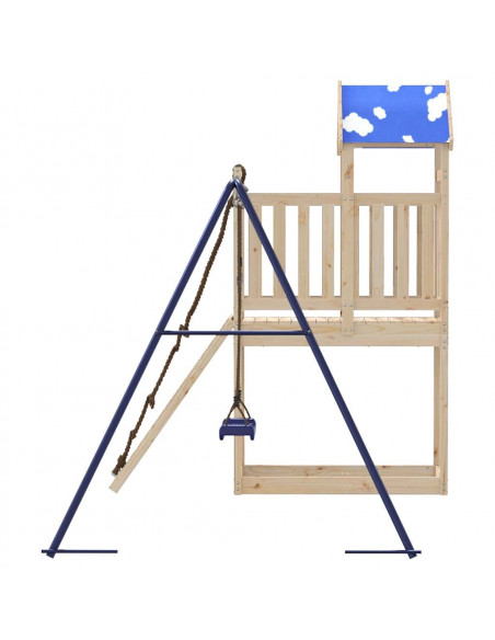 Set da Gioco da Esterno in Legno Massello di Pino