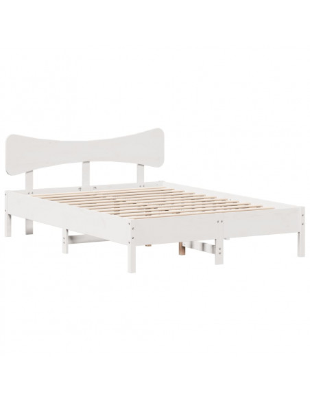 Giroletto senza Materasso Bianco 135x190 cm Legno Massello Pino
