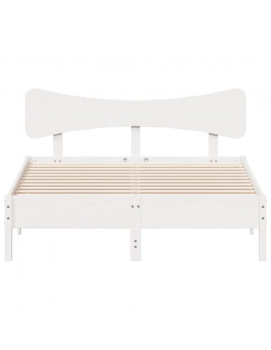 Giroletto senza Materasso Bianco 135x190 cm Legno Massello Pino