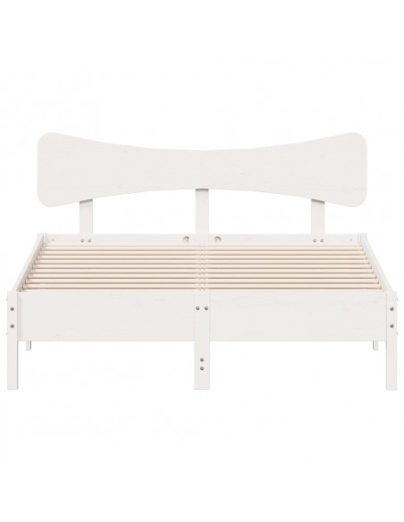 Giroletto senza Materasso Bianco 135x190 cm Legno Massello Pino