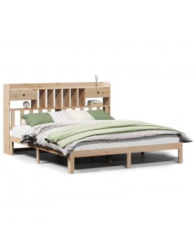 Letto Libreria senza Materasso 180x200 cm in Legno di Pino