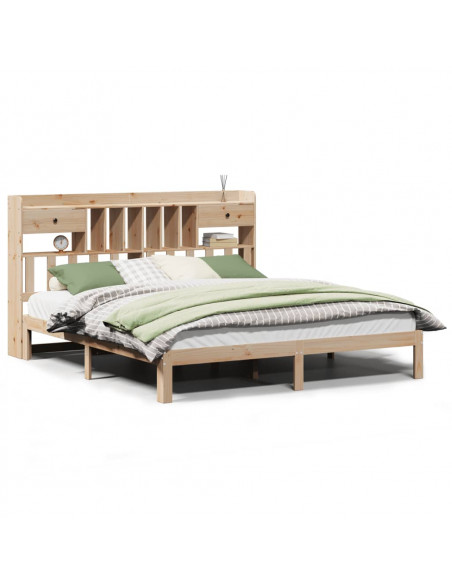Letto Libreria senza Materasso 180x200 cm in Legno di Pino