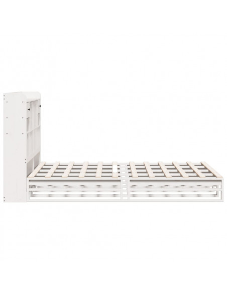 Letto Libreria senza Materasso Bianco 140x200 cm Legno di Pino