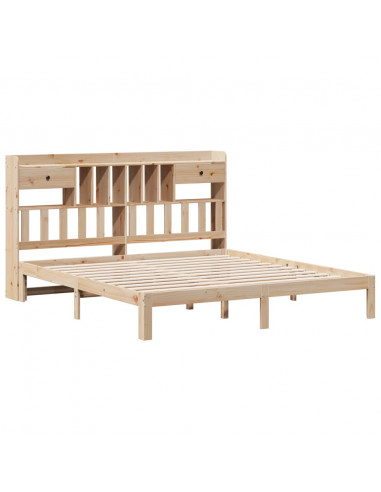 Letto Libreria senza Materasso 180x200 cm in Legno di Pino