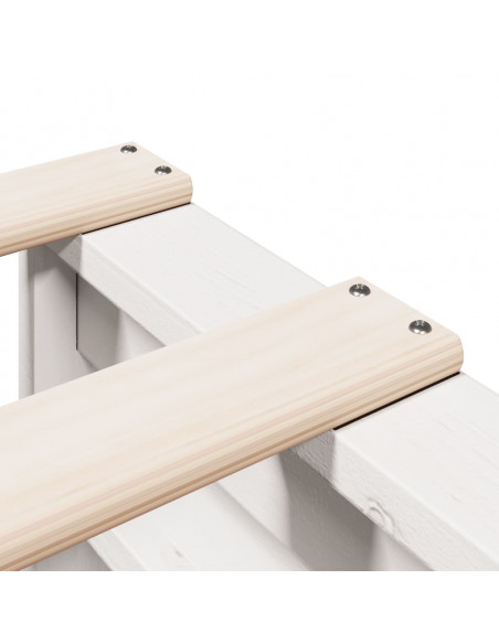 Letto Libreria senza Materasso Bianco 140x200 cm Legno di Pino