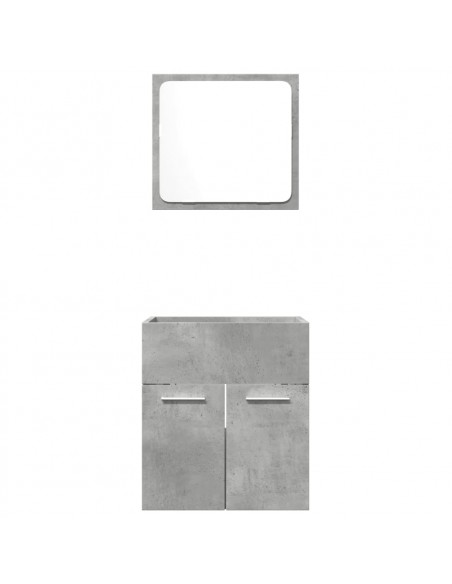 Set Mobili da Bagno 2 pz Grigio Cemento in Legno Multistrato