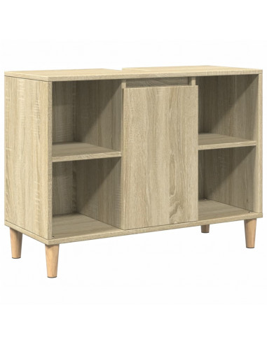 Set Mobili da Bagno 3 pz Rovere Sonoma in Legno Multistrato