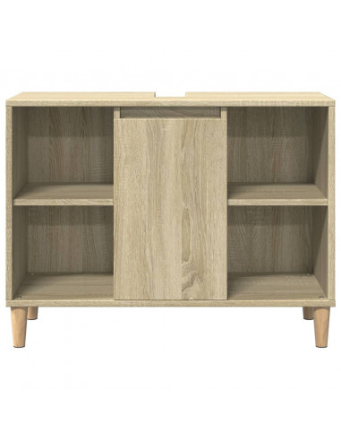 Set Mobili da Bagno 3 pz Rovere Sonoma in Legno Multistrato