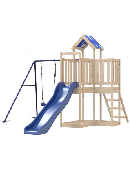 Set da Gioco da Esterno in Legno Massello di Pino