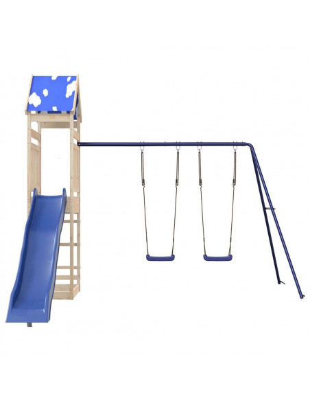 Set da Gioco da Esterno in Legno Massello di Pino