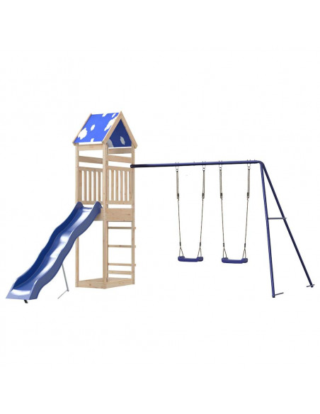 Set da Gioco da Esterno in Legno Massello di Pino