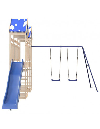 Set da Gioco da Esterno in Legno Massello di Pino