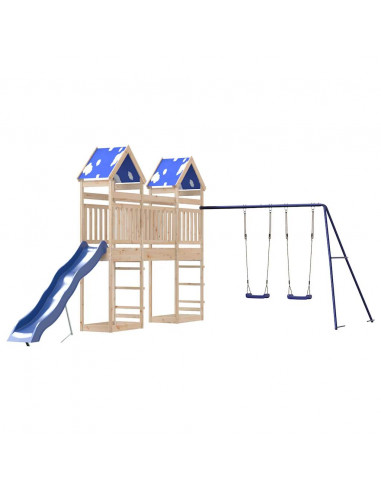 Set da Gioco da Esterno in Legno Massello di Pino