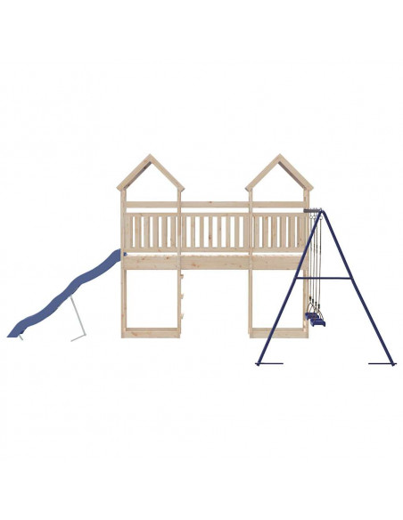 Set da Gioco da Esterno in Legno Massello di Pino