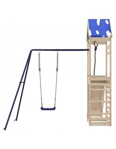 Set da Gioco da Esterno in Legno Massello di Pino