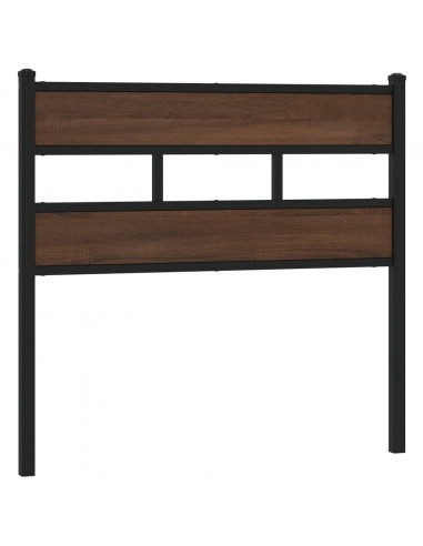 Testiera Rovere Marrone 80 cm in Acciaio e Truciolato
