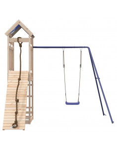 Set da Gioco da Esterno in Legno Massello di Pino 2