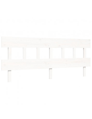 Giroletto con Testiera Bianco 200x200 cm in Legno Massello