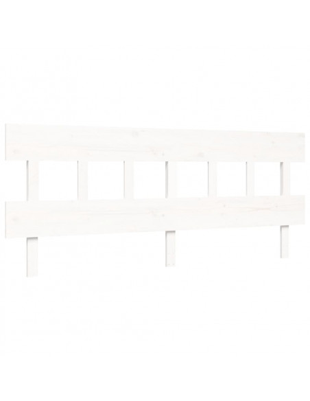 Giroletto con Testiera Bianco 200x200 cm in Legno Massello