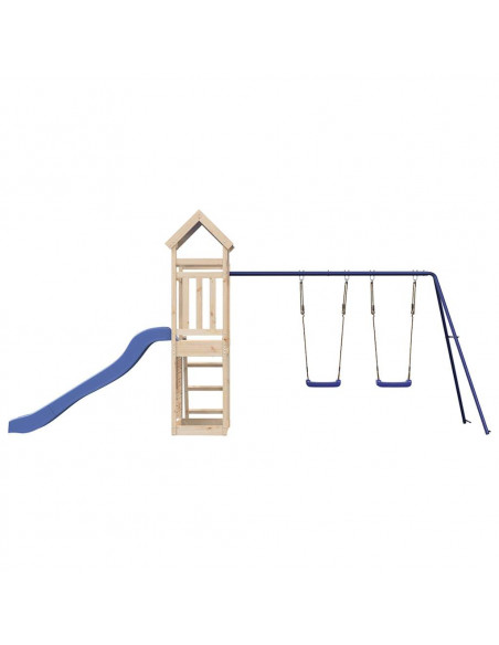 Set da Gioco da Esterno in Legno Massello di Pino