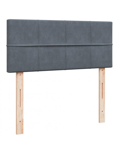 Giroletto a Molle con Materasso Grigio Scuro 120x200 cm Velluto
