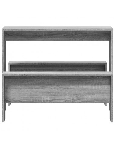 Set Tavolo da Pranzo e Panche 3 pz Grigio Sonoma in Truciolato