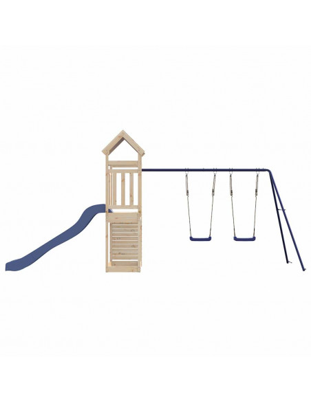 Set da Gioco da Esterno in Legno Massello di Pino