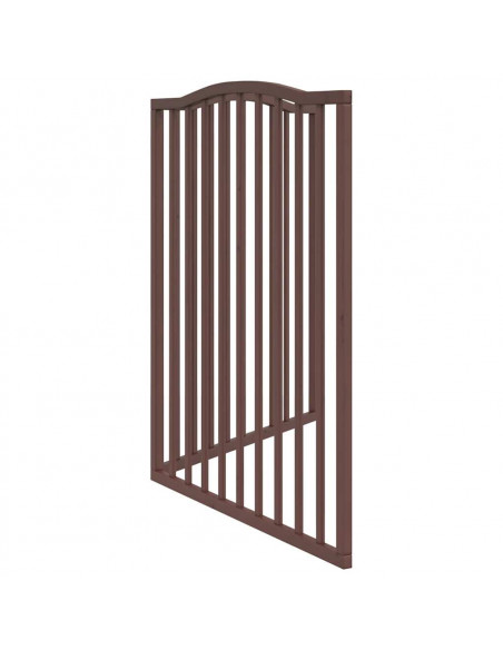 Cancello Cani Pieghevole 2 Pannelli Marrone 160cm Legno Pioppo