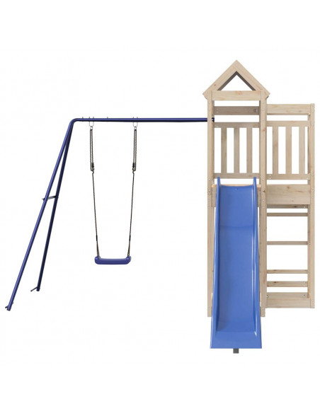 Set da Gioco da Esterno in Legno Massello di Pino