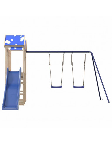 Set da Gioco da Esterno in Legno Massello di Pino