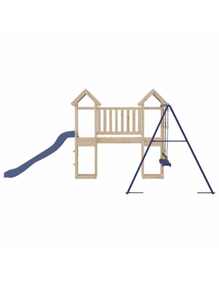 Set da Gioco da Esterno in Legno Massello di Pino